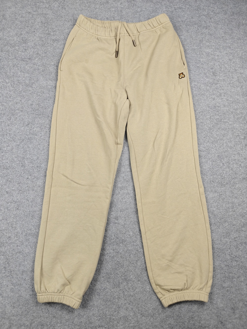 Teddy Fresh Pants Mens Medium Beige Sweatpants Fleece Elastic Waist Pockets